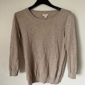 J. Crew 3/4 length sleeve tan sweater, M